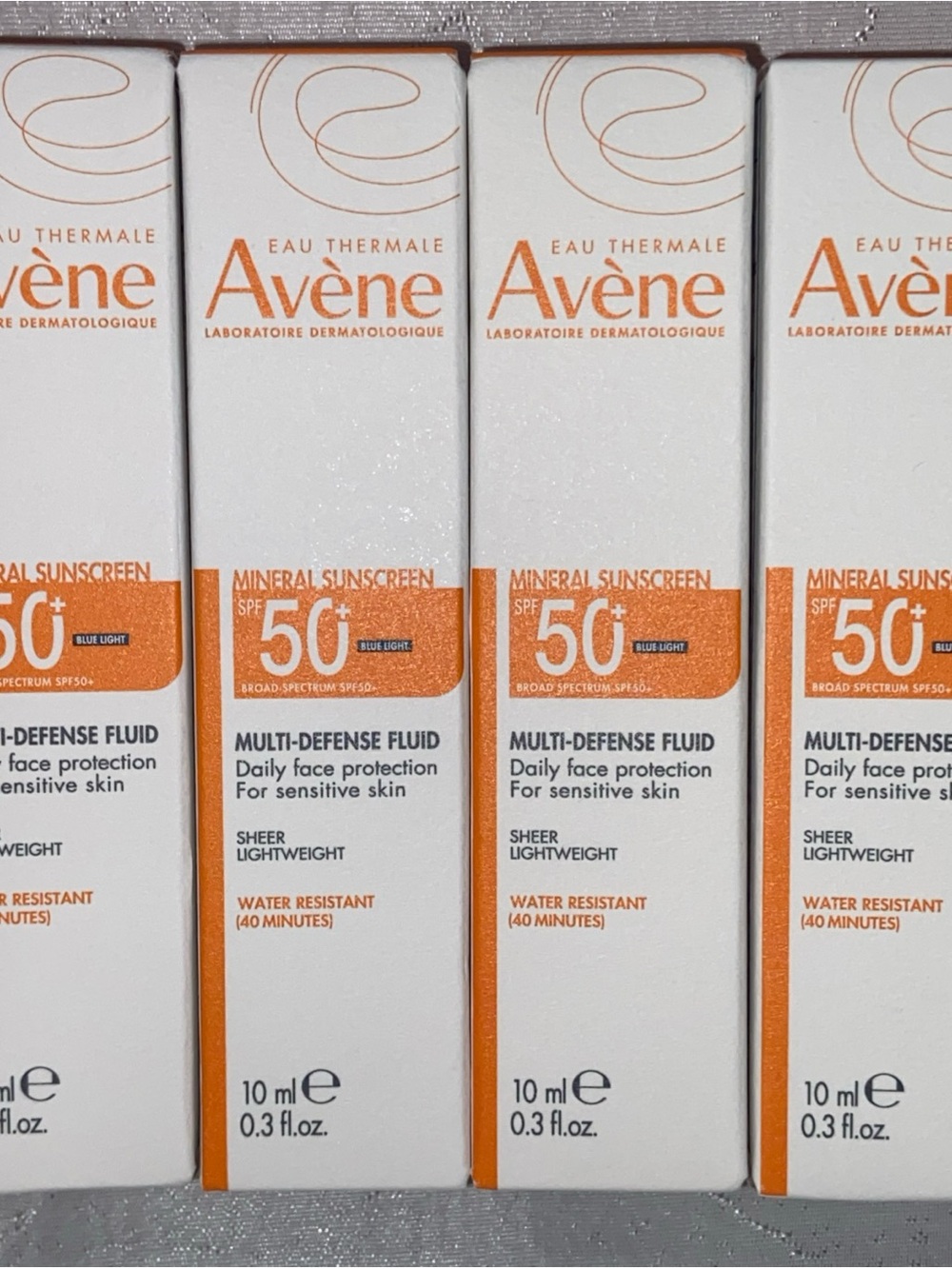 Avene Multi-Defense Fluid Blue Light SPF 50+ Sheer Mineral Sunscreen Lot Of 4